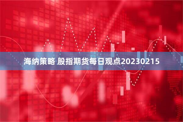 海纳策略 股指期货每日观点20230215